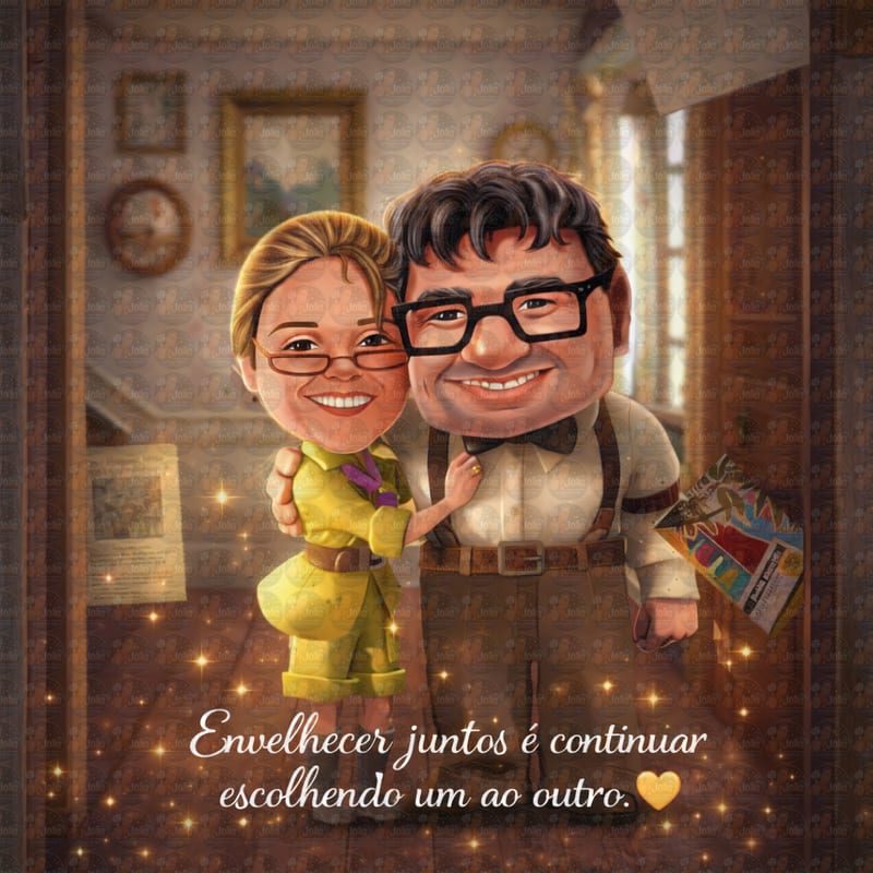 Caricatura Personalizada de Casal em Estilo Animação 3D | Presente Romântico para Namorados e Bodas