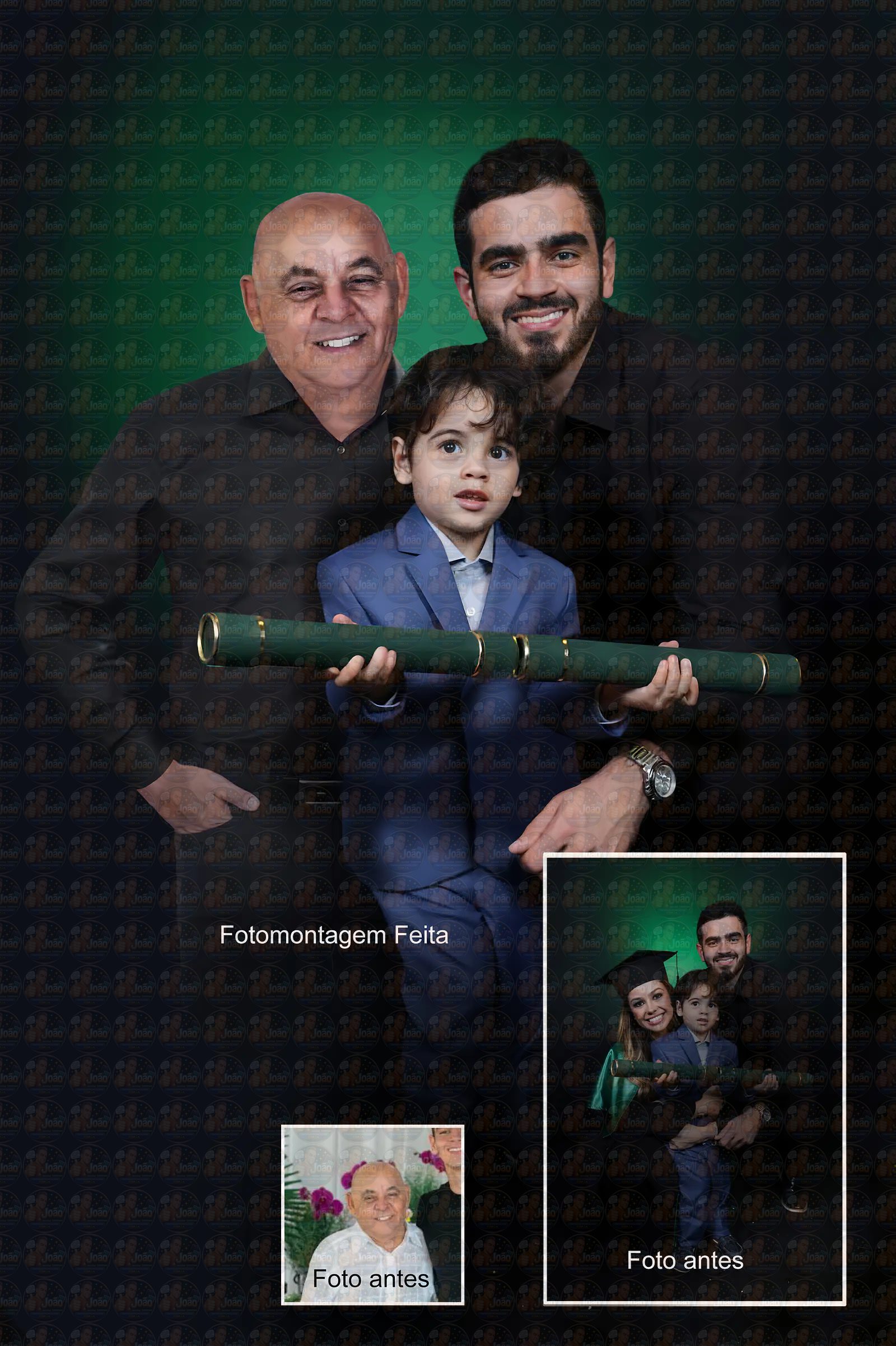 Homenagem de Formatura com Pai Falecido – Montagem de Fotos Personalizada