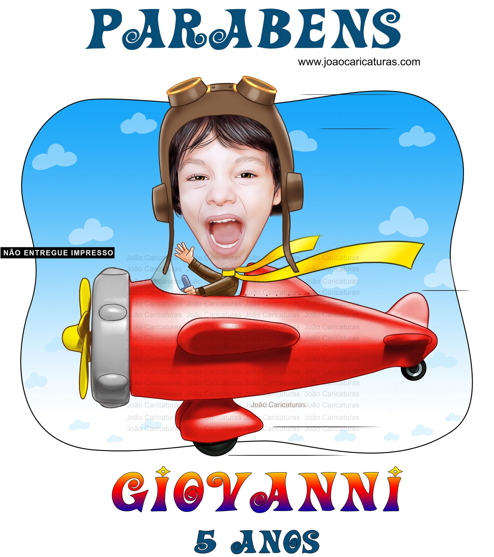 Site -João Caricaturas - desenhos de rostos de lindas e fofas caricaturas digitais aniversário convite de criança menino - Pequeno príncipe arte para o cliente imprimir