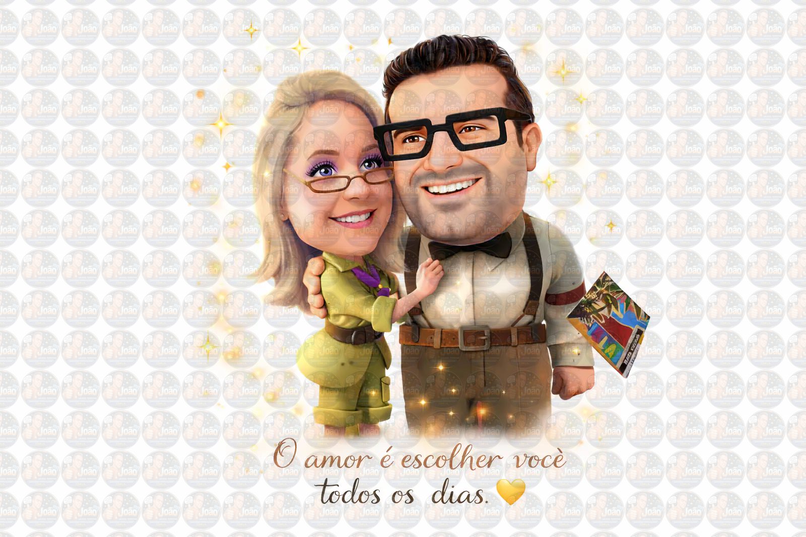 Caricatura Personalizada de Casal em Estilo Animação 3D | Presente Romântico para Namorados e Bodas