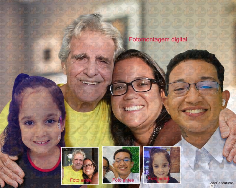 Fotomontagem Digital Personalizada Unindo Pai Mãe e Filho | Uma Lembrança para Sempre