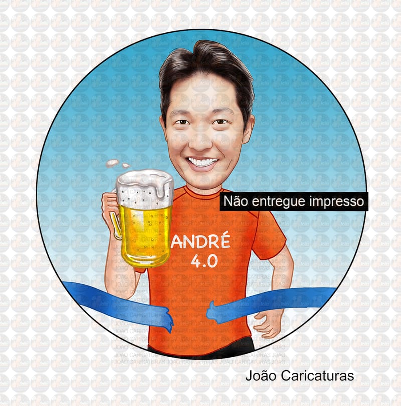 Caricatura Maratonista esportista corredor mundial atleta veloz competidor maratona ganhador numero um campeão - COPY