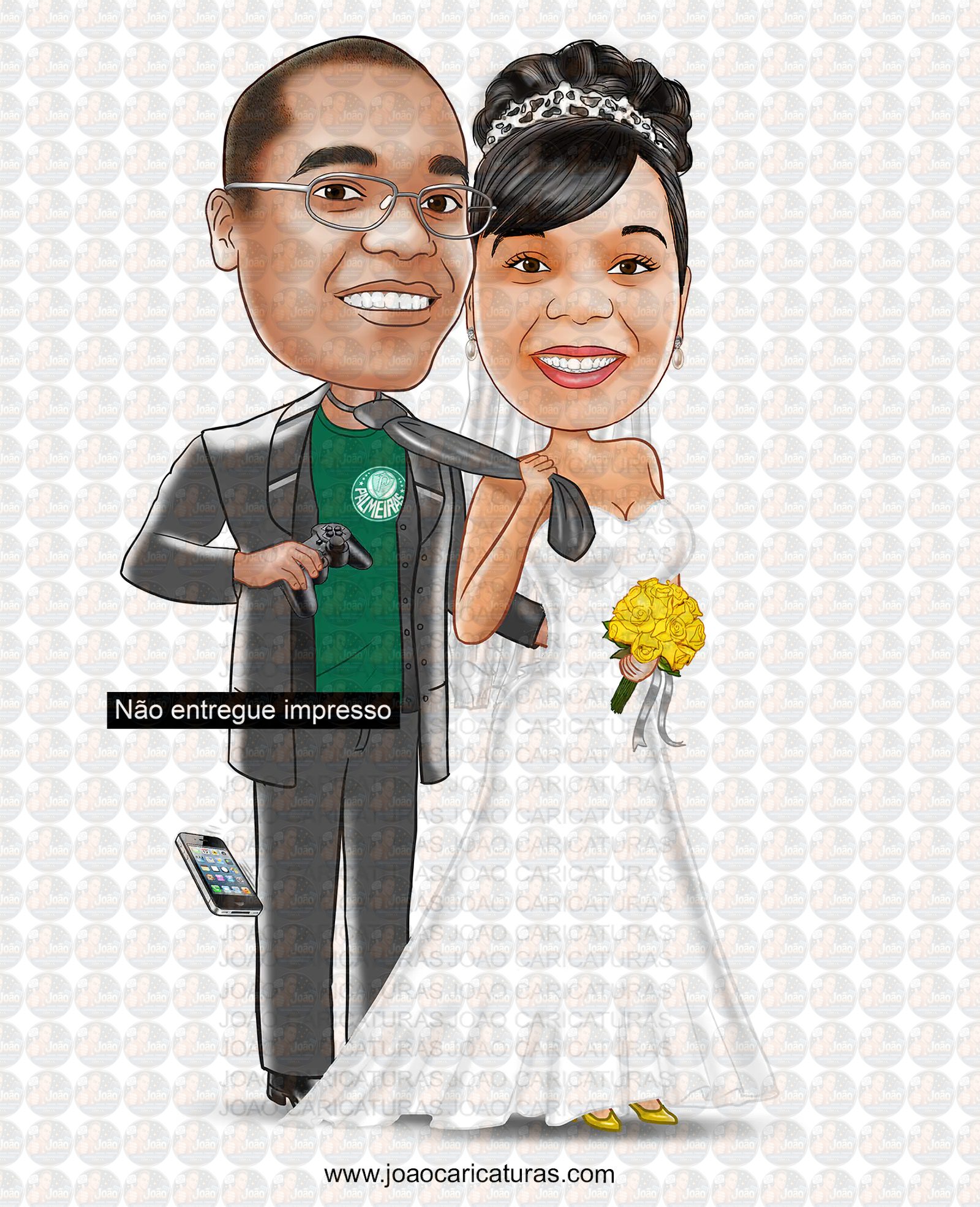 Caricatura Personalizada de Casal para Casamento | Noivos em Estilo Premium