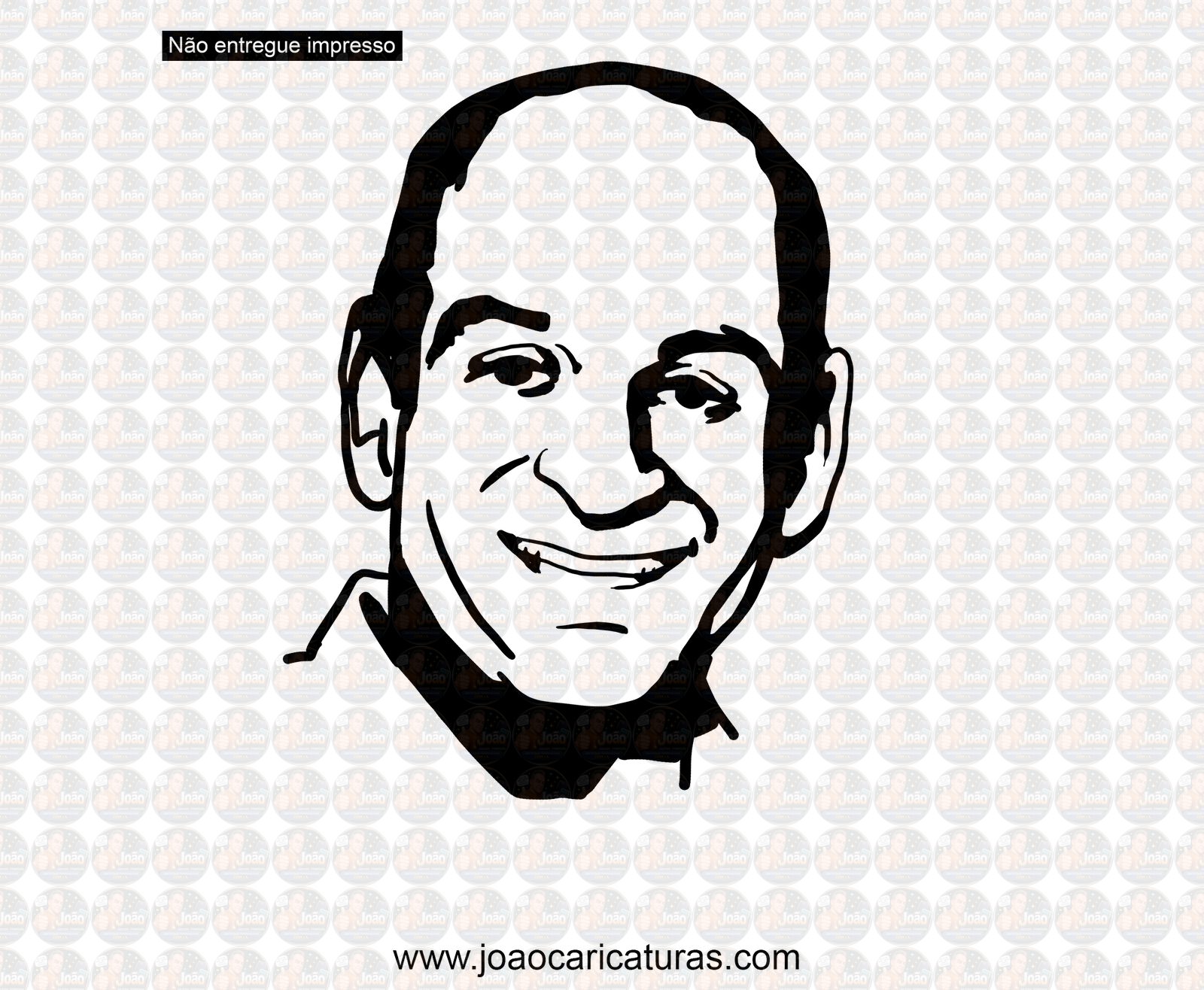 Caricatura de rosto em preto e branco para Logotipo Marca Logomarca uso comercial de divulgação