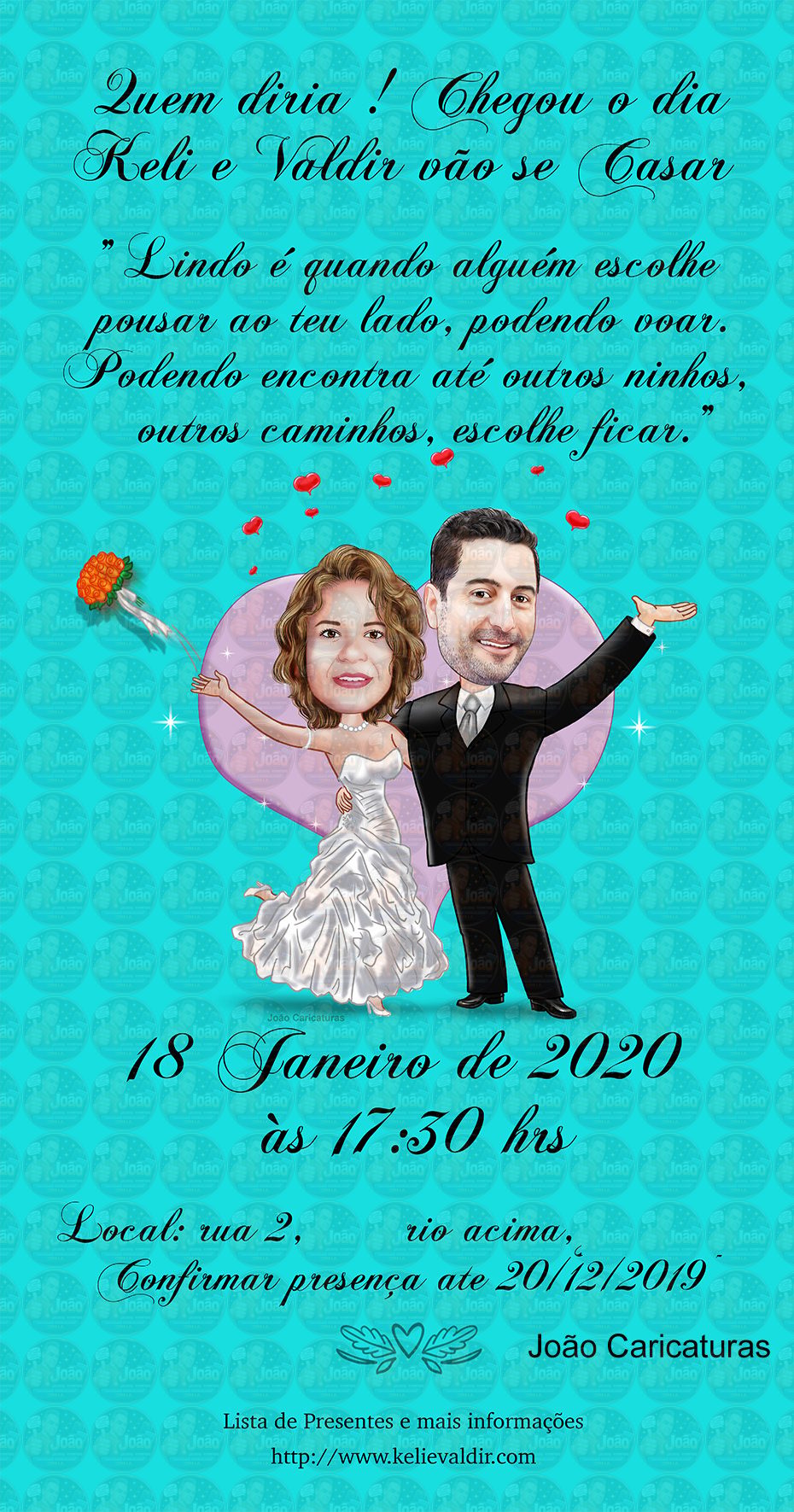 Caricaturas por encomenda por fotos , convite casamento par enviar por zap, whatsapp, jogando buque, noivos abraçados