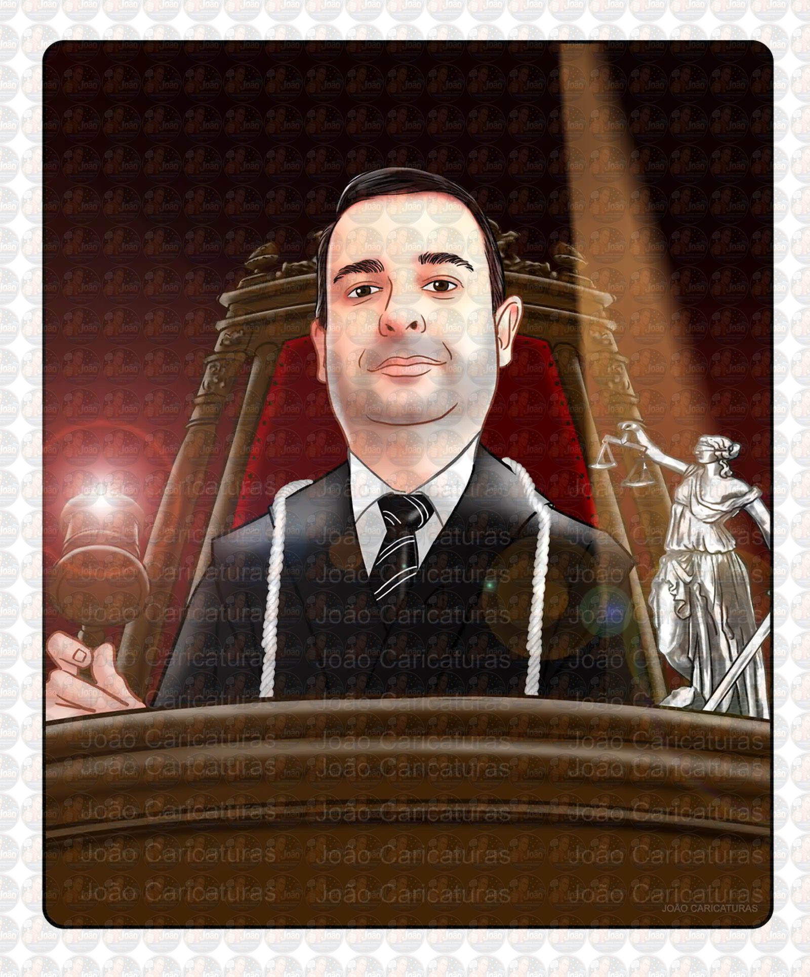 Encomende caricatura, juiz, profissão, toga, supremo, tribunal, martelo,justiça, oficial, leis, julgando, ministério justiça, desembargador, advogado, desenho realista, arte, aniversário, presente