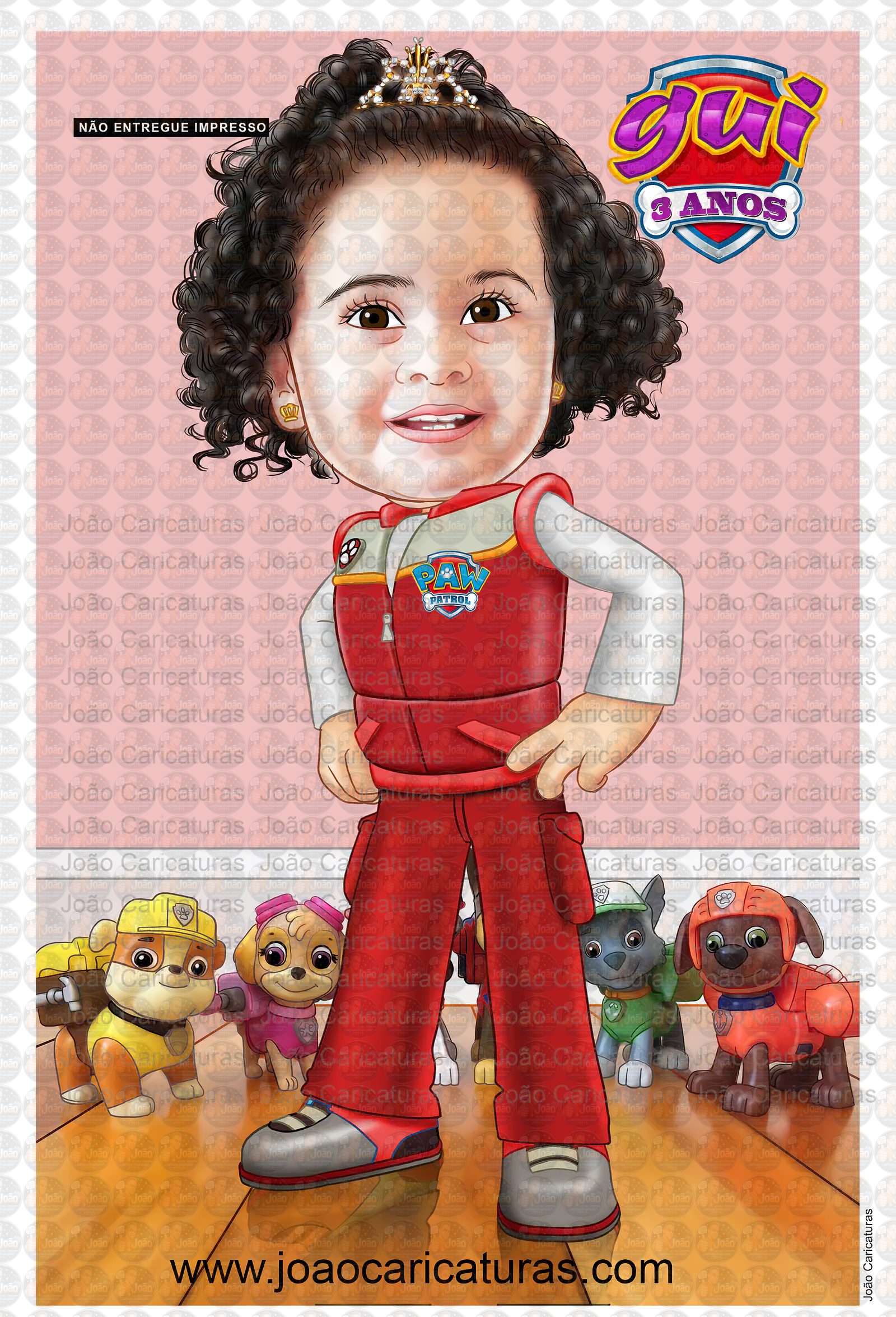 Caricatura infantil personalizada, menino, menina, patrulha canina, garoto, aniversário, cães, cãozinhos