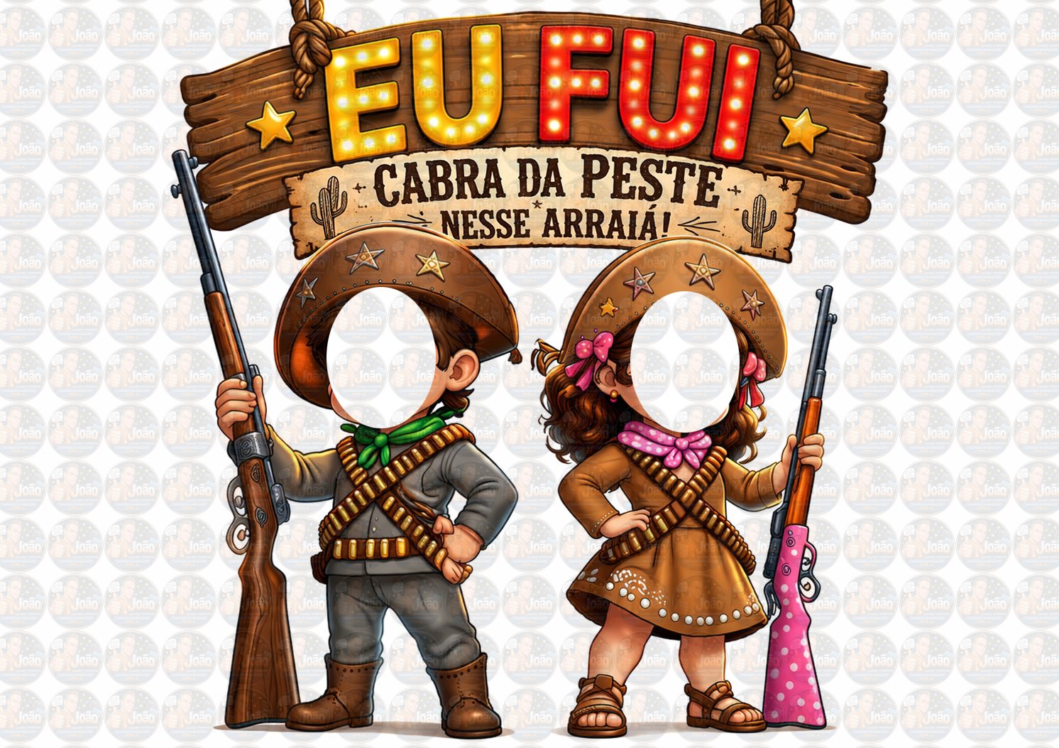 Banner Eu Fui Lampião e Maria Bonita Mirim Personalizado | Arquivo Digital