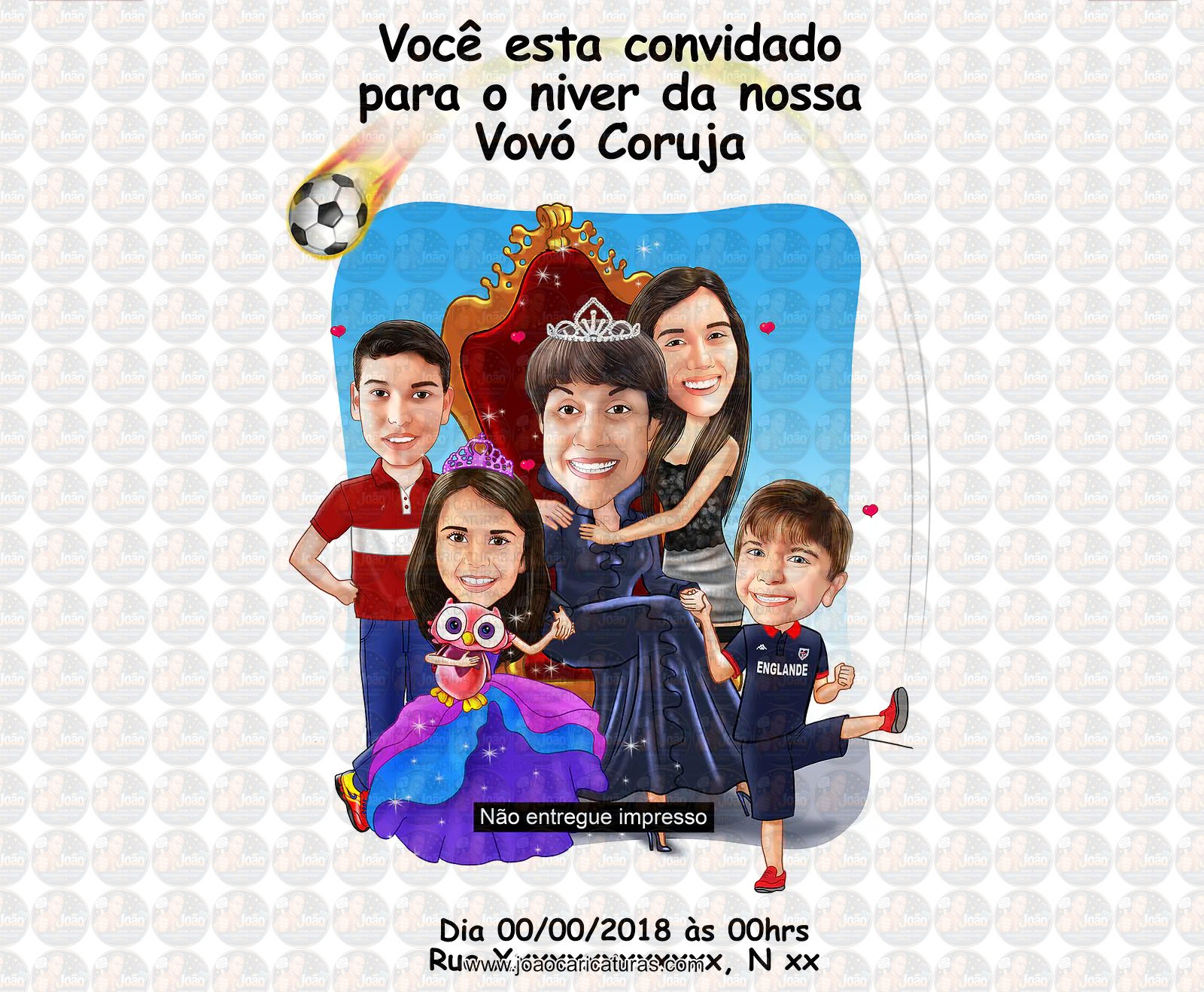 Caricatura Digital Personalizada de Família Moderna – Dia dos Pais (Preço por Pessoa)
