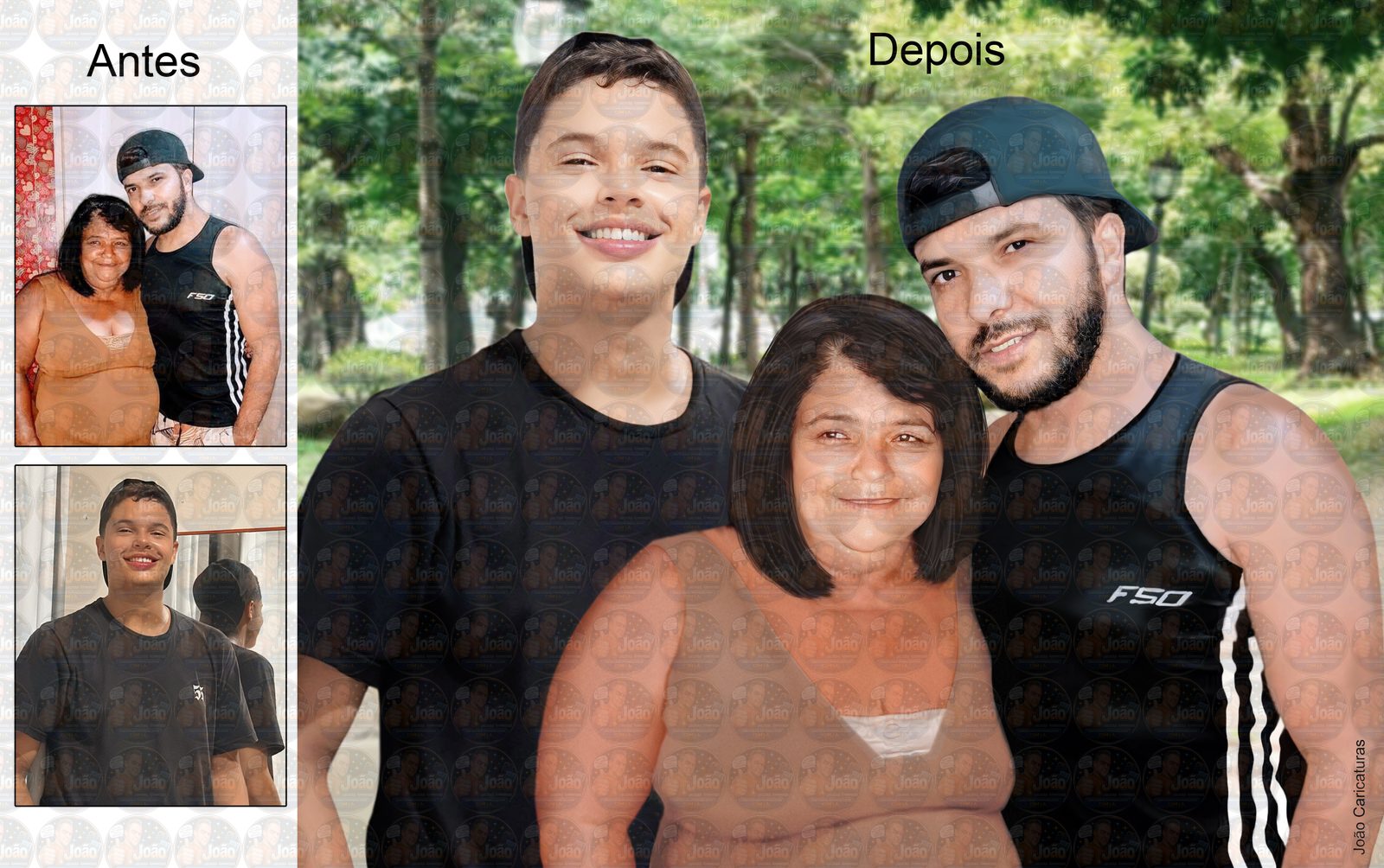 Montagem de Fotos: Filho e Vovó ou Vovô Juntos na Mesma Foto | União de Fotos Antigas e Atuais