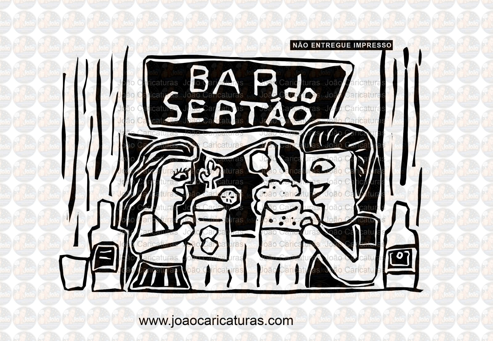 Desenho Personalizado Estilo Cordel Histórias Nordestinas Desenho a Traço Cordel Digital Cultura Popular Tradições Nordestinas Ilustração Xilografia Xilogravura