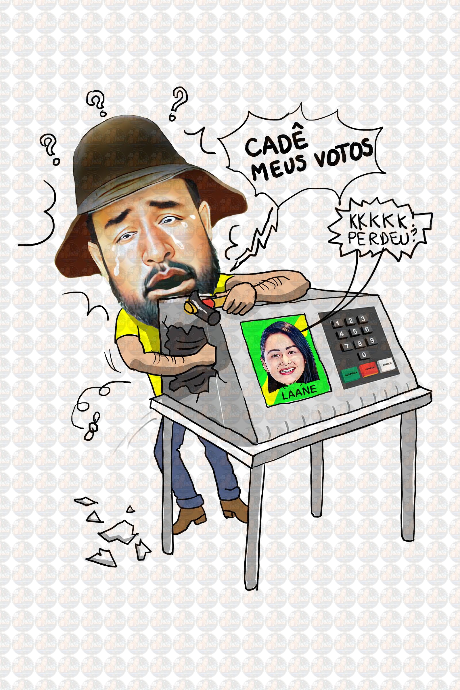 Desenho de caricaturas ou vídeos de deboche político, tirando sarro, memes, zoando politicamente