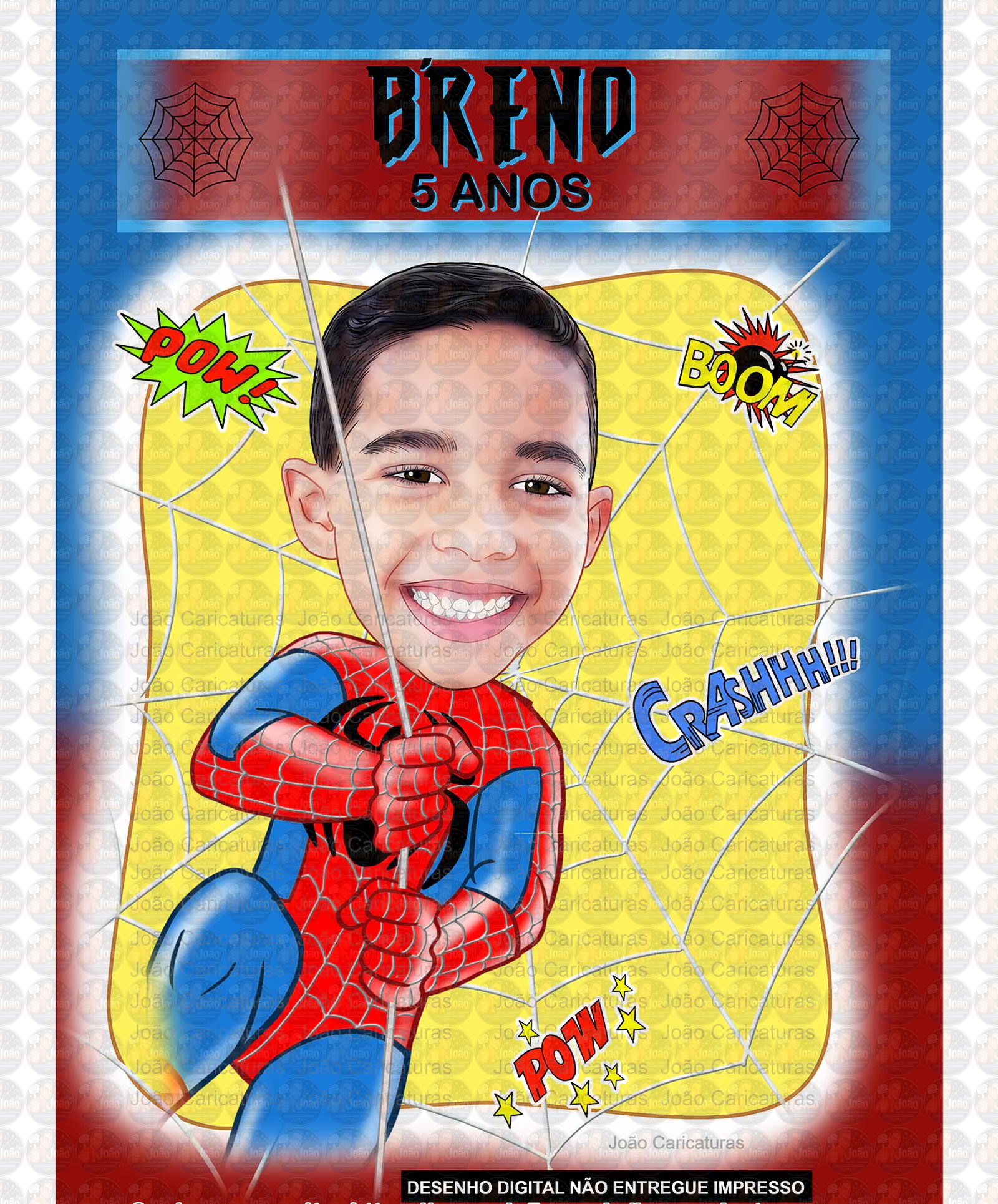 Caricatura digital super herói homem aranha, spider, teia, escalando,pendurado