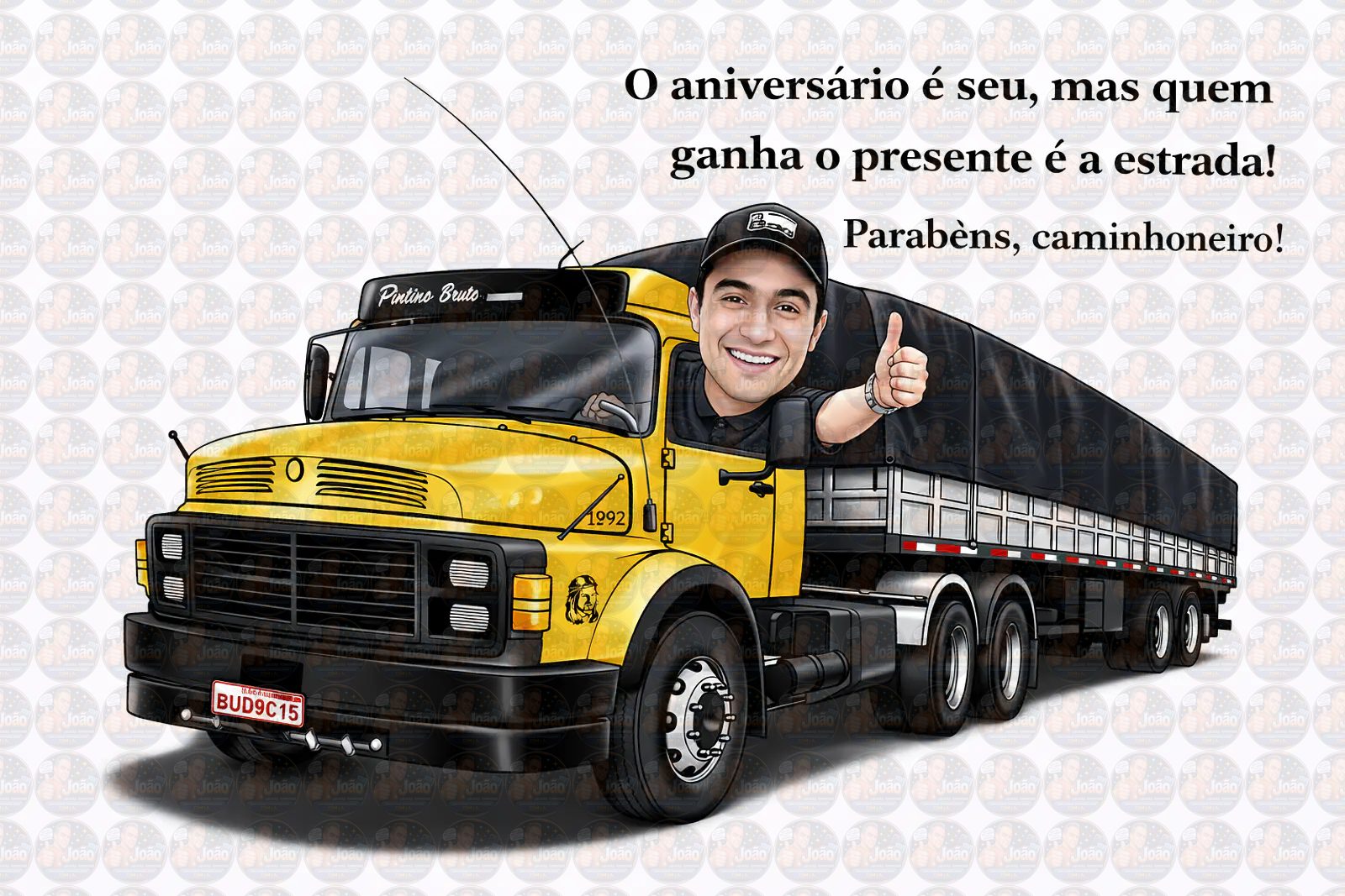 Caricatura de Motorista de Caminhão – Presente Criativo para Homem