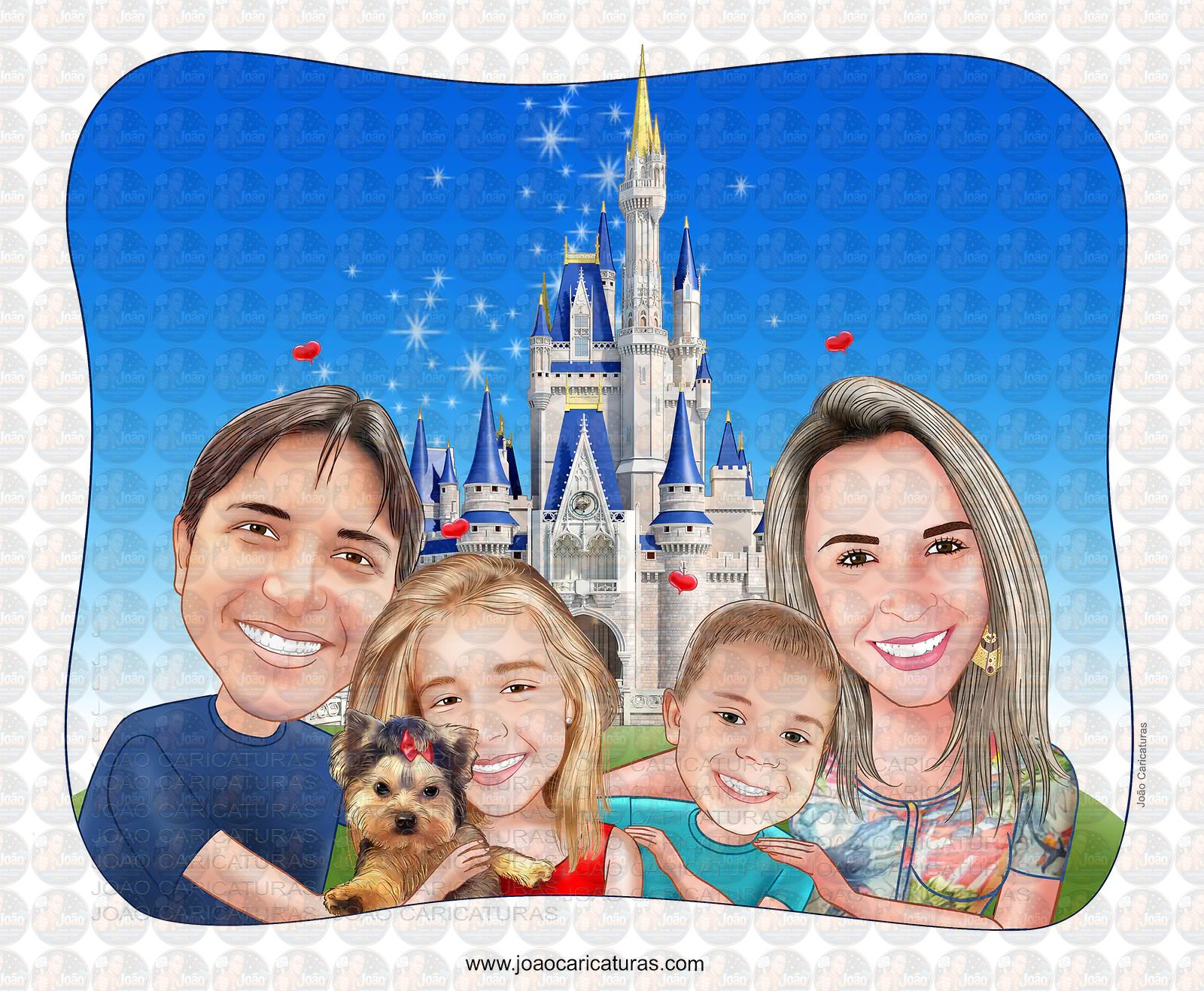 Caricatura Personalizada de Família Completa (Preço por Pessoa)