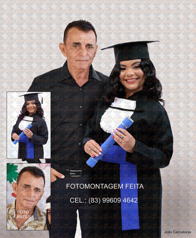 Homenagem de Formatura com Pai Falecido – Montagem de Fotos Personalizada
