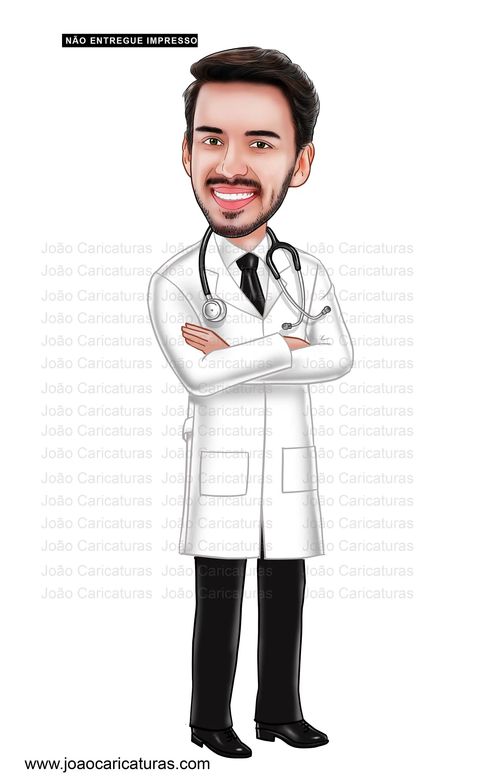 Caricaturas digitais homem rapaz desenho, Fomandos universitários diplomados formados formatura Médico medicina