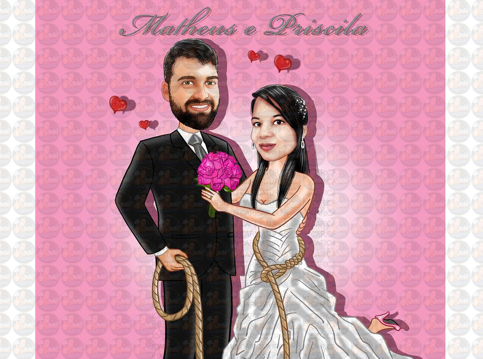 Caricaturas casamento, casal embarcando,noivo sentado, avião, notebook, lua de mel, noiva laçada corda, moderna, puxando gravata, parecida, alterofilista, felizes, musculoso, noiva no colo confeitera
